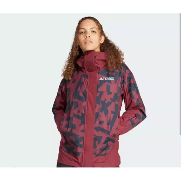 Adidas Terrex Xperior 2 Layer Insulated Ski Snow Jacket Womens Medium Red - Picture 1 of 8